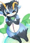 !dodn 4_ears 5_fingers antennae_(anatomy) anthro aquatic aquatic_gastropod beach black_body black_ears black_fur black_hair blue_body blue_ears blush brown_markings curly_hair erro_(!dodn) eyebrows eyelashes eyes_closed facial_markings female fingers fluffy fur fur_tuft gastropod hair head_markings hi_res markings mollusk multi_ear multicolored_body multicolored_ears navel purple_markings sea_grass sea_snail short_hair slightly_chubby smile snail solo thick_thighs tuft white_body wide_hips x3 yellow_antennae