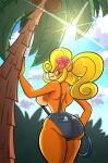  activision anthro bandicoot breasts clothing coco_bandicoot coconut crash_bandicoot_(series) drupe_(fruit) female food fruit hi_res mammal marsupial overalls palm_tree plant sachasketchy solo tree video_games 