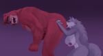  anthro anthro_on_anthro bear big_breasts black_nose breasts brown_body brown_fur butt canid canine canis cervina cupcake2007 duo female female_rimming female_rimming_male fur genitals grey_body grey_fur hand_on_butt hi_res interspecies kumatetsu male male/female male_rimmed mammal nipples nude nude_anthro nude_female nude_male penis the_boy_and_the_beast wolf 