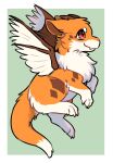 2026 ambiguous_gender brown_horn brown_inner_ear brown_markings brown_wings cheek_tuft chimera countershading digital_media_(artwork) dipstick_tail dragon facial_markings facial_tuft feathered_wings feathers feral fluffy fur furred_dragon furred_scalie head_markings hi_res horn kitsuneinu_dragon markings multicolored_body multicolored_fur mythological_creature mythological_scalie mythology orange_body orange_ears orange_fur orange_tail pointed_tail pointy_ears prick_ears quadruped red_eyes scalie solo tail tail_markings tsukune_minaga tuft two_tone_wings white_body white_fur white_tail_tip white_wings winged_dragon wings