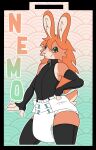 abstract_background absurd_res ageplay anthro clean_diaper closed_smile clothed clothing diaper female female_anthro fur glistening glistening_eyes green_eyes hair hardscales hi_res infantilism lagomorph leporid long_ears long_hair looking_at_viewer mammal mouth_closed orange_body orange_ears orange_fur orange_hair portrait rabbit roleplay smile solo standing three-quarter_portrait wearing_diaper white_diaper
