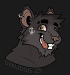 2025 anthro artist_name black_background black_body black_eyebrows black_fur black_hair bridge_piercing brown_gums brown_inner_ear brown_nose buckteeth bust_portrait chin_piercing colored dekudog digital_drawing_(artwork) digital_media_(artwork) ear_piercing ear_ring ear_tuft english_description english_text eyebrows facial_piercing fur gums hair happy male male_anthro mammal murid murine nose_piercing number open_mouth open_smile piercing portrait rat rat_(dekudog) red_tongue ring_piercing rodent shaded sharp_teeth short_hair simple_background smile solo teeth text thick_eyebrows tongue transformice tuft yellow_eyes