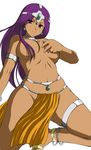  akino_hamo breasts dark_skin dragon_quest dragon_quest_iv large_breasts loincloth long_hair manya nipples pelvic_curtain purple_eyes purple_hair solo topless 