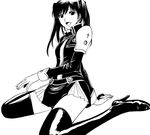  animated animated_gif boots d.gray-man greyscale lenalee_lee monochrome nude solo thigh_boots thighhighs 