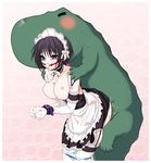  ball_gag bdsm bestiality blue_panties bondage bound breasts crocodile crocodilian gag gagged highres huge_breasts kore_ga_watashi_no_goshujin-sama maid nakabayashi_yoshitaka's_maid_uniform nipples panties pochi_(kore_ga_watashi_no_goshujin-sama) royalwatts sawatari_izumi sex underwear 