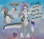  absurd_res akai/aldrin anthro breasts canid canine canis female hi_res mammal sergal sergal-wolf solo sophie_artheria tattoo wide_hips wolf 
