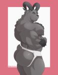  absurd_res anthro big_butt big_muscles butt demon demonbear hi_res horn looking_at_viewer male mammal muscular muscular_anthro muscular_male pecs simple_background solo thick_thighs tylerstark ursid viggatos 