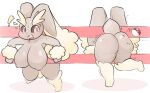  anthro areola big_breasts big_butt blush bodily_fluids breasts brown_body butt calves_up curvy_figure exclamation_point female fence fur hi_res huge_breasts lhacedor lopunny nintendo pink_areola pok&eacute;ball pok&eacute;mon pok&eacute;mon_(species) red_eyes scut_tail short_tail solo spanking stuck sweat thick_thighs video_games wide_hips yellow_body yellow_fur 