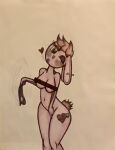  animal_humanoid anthro censored_breasts clothing ear_piercing female hair humanoid kiss_mark lagomorph lagomorph_humanoid leg_tattoo leporid_humanoid mammal mammal_humanoid nude panties piercing pink_body pink_hair ponypalace rabbit_humanoid solo tattoo underwear 