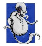 2026 asian_mythology atlus awoogasm belly big_belly canid canine canis claws domestic_dog east_asian_mythology feral fur glowing glowing_eyes hi_res inugami_(megami_tensei) japanese_mythology levitation looking_at_viewer male mammal megami_tensei mythology navel nude obese obese_feral obese_male overweight overweight_feral overweight_male paws red_eyes sega solo tail tongue tongue_out white_body white_fur yokai