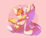 2024 anthro beak blush colored digital_drawing_(artwork) digital_media_(artwork) duo ear_piercing eye_contact feathered_wings feathers female fluffy hair half-closed_eyes hand_on_face hand_on_leg hi_res kiss_mark_on_face looking_at_another male male/female narrowed_eyes nude piercing shaded shiones short_hair simple_background sitting sitting_on_another size_difference tail teacup_gryphon wings