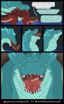 almost_fully_inside aquatic aquatic_dragon bodily_fluids body_in_mouth brown_hair coalt comic dialogue dragon duo english_text european_mythology eyes_closed feet_first female female_pred feral feral_pred feral_prey frill_(anatomy) fully_inside fur furaffinity furaffinity_logo furred_dragon furred_scalie green_eyes hair hand_on_tongue head_crest head_frill hi_res in_mouth in_throat jewish_mythology lake larger_pred leviathan long_neck male male/female male_prey membrane_(anatomy) membranous_wings mouth_shot mythological_creature mythological_marine mythological_scalie mythology neck_bulge night open_mouth oral_vore outside overbite page_number partially_inside patreon patreon_logo pronounced_browridge raised_head red_body red_fur rimentus ring rysindra_(rimentus) saliva saliva_on_tongue saliva_string scalie scared size_difference sky soft_vore star starry_sky swallowing tan_body tan_fur teal_body teal_scales telepathy text url vore western_dragon wings yellow_eyes