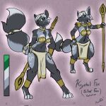 1:1 2026 acev anthro black_body black_fur bottomwear breasts canid canine canis clothed clothing color_variation comparison female fox fur grey_body grey_fur hair hi_res krystal's_staff krystal_(star_fox) loincloth mammal navel nintendo size_difference solo star_fox tribal white_hair