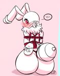 2023 anthro arthropod bdsm bee blush blush_lines bondage bound bubble_butt butt femboy hi_res hymenopteran insect mercury_(woebeeme) nude rear_view red_eyes restraints rope rope_bondage signature solo white_body woebeeme