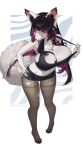 2026 absurd_res anthro artist_name baiyu_(zeminachan) bangs barbell_piercing big_breasts big_tail black_clothing black_crop_top black_ear_tips black_fingernails black_hair black_inner_ear_fluff black_nails black_shirt black_tank_top black_topwear blunt_bangs blush bottomwear breast_squish breasts bulging_breasts canid canine cheek_tuft chest_tuft cleavage clothed clothed_anthro clothed_female clothing clothing_pull colored_nails crop_top curvy_figure denim denim_bottomwear denim_clothing denim_shorts depth_of_field digital_drawing_(artwork) digital_media_(artwork) dipstick_ears ear_markings eyelashes eyeliner facial_tuft feet female female_anthro fingernails fluffy fluffy_tail fox full-length_portrait fur glistening glistening_eyes hair hand_on_hip hi_res hime_cut hindpaw hotpants hourglass_figure huge_breasts inner_ear_fluff knock-kneed legwear long_eyelashes long_fingernails long_hair looking_at_viewer makeup mammal markings midriff multicolored_ears multicolored_hair nails navel navel_barbell navel_piercing pantyhose pattern_background paws piercing pointy_ears portrait prick_ears purple_eyes purple_hair shirt shorts signature simple_background small_waist solo squish standing straight_hair tail tank_top text thick_thighs topwear topwear_pull torn_clothing torn_legwear torn_pantyhose tuft two_tone_hair white_body white_fur white_tail wide_hips zeminachan