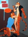 2026 3:4 abs anthro anthro_on_anthro anthro_penetrated anthro_penetrating anthro_penetrating_anthro balls biceps blue_clothing blue_hoodie blue_topwear blush bodily_fluids bottomless bottomless_male clothed clothing dennis_(zourik) dialogue duo dustin_c english_text erection father_(lore) father_and_child_(lore) father_and_son_(lore) father_penetrating_son felid feline felis fellatio fur genital_fluids genitals hair hi_res hoodie humanoid_genitalia humanoid_penis incest_(lore) javier_(zourik) kneeling male male/male male_penetrated male_penetrating male_penetrating_male mammal markings muscular muscular_anthro muscular_male nipples nude open_mouth oral oral_penetration orange_body pantherine parent_(lore) parent_and_child_(lore) parent_and_son_(lore) pecs penetration penile penile_penetration penis sex simple_background son_(lore) speech_bubble striped_body striped_fur striped_markings striped_tail stripes tail tail_markings text tiger tongue topwear