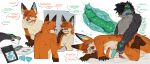 absurd_res anal animal_genitalia animal_penis anthro black_body black_fur black_hair blue_eyes blue_inner_ear blue_nipples bottomwear brown_hair canid canine canine_genitalia canine_penis clothing countershade_face countershade_torso countershading cutaway dialogue drugs duo english_text from_behind_position fur genitals green_nipples green_penis grey_body grey_fur hair heart_symbol hi_res internal its_just_patt male male/male mammal mirror motion_lines nipples nude object_in_mouth onomatopoeia orange_body orange_fur pacifier pacifier_in_mouth patt_(its_just_patt) penis profanity sex shirt sound_effects t-shirt teal_penis text topwear white_body white_fur yellow_eyes