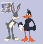 2025 3_toes 4_fingers anatid angry anseriform anthro arm_tuft avian beak biped bird black_body black_eyes black_feathers buckteeth bugs_bunny casual_nudity chao_(sonic) cheese_the_chao clothing colored colored_sketch daffy_duck digital_drawing_(artwork) digital_media_(artwork) duck duo eulipotyphlan eye_contact feathers feet fingers fist flat_colors frowning_at_another fur glaring_at_another gloves gloves_only grey_body grey_fur grinning_at_another half-closed_eyes handwear handwear_only head_tuft hedgehog hi_res humanoid_hands humanoid_heel lagomorph legwear leporid long_ears looking_at_another looney_tunes male mammal membrane_(anatomy) mostly_nude multicolored_body multicolored_fur narrowed_eyes nude orange_beak orange_bill orange_clothing orange_legwear paws pink_inner_ear plantigrade purple_background rabbit red_nose reference_image scudmum scut_tail sega shadow_the_hedgehog short_tail shoulder_tuft simple_background sketch smile smiling_at_another smirking_at_another smug smug_expression smug_eyes smug_face smug_grin sonic_the_hedgehog sonic_the_hedgehog_(series) standing tail teeth toes tuft two_tone_body two_tone_feet two_tone_fur two_tone_tail warner_brothers webbed_feet white_body white_clothing white_fur white_gloves white_handwear white_sclera white_toes