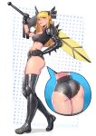  1girl absurdres armor ass ass_focus blonde_hair blunt_bangs boots close-up commentary commission elbow_spikes english_commentary facing_to_the_side full_body highres holding holding_sword holding_weapon huge_weapon lips long_hair looking_at_viewer magik's_crown magik_(x-men) marvel marvel_rivals nose pauldrons shoulder_armor shoulder_spikes simple_background single_pauldron solo spiked_gauntlets spiked_pauldrons spiked_thigh_strap spikes superhero_costume sword thigh_boots thighhighs topsu weapon x-men x-uniform 