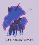 1_horn absurd_res annoyed blue_hair blue_tail crescent_moon_(marking) cutie_mark digital_drawing_(artwork) digital_media_(artwork) equid equine feathered_wings feathers female female_feral feral flat_colors friendship_is_magic hair hasbro hi_res highlights_(coloring) hooves horn mammal markings monotone_background moon_(marking) my_little_pony mythological_creature mythological_equine mythology nightmare_moon_(mlp) nnalyart obscured_face paintstorm_(artwork) purple_background purple_body purple_highlights purple_hooves purple_horn purple_wings quadruped simple_background solo sparkles sparkling_hair tail wind winged_unicorn wings