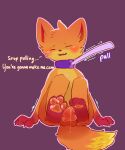 5:6 animal_genitalia animal_penis anthro balls blush blush_lines bodily_fluids canid canine collar collar_pull dripping english_text eyes_closed firefox fox genital_fluids genitals hi_res kit_(mozilla_firefox) knot leaking_precum leash leashed_collar male mammal mozilla pawpads paws penis precum precum_drip precum_on_penis shaking simple_background snoiifoxxo solo text trembling