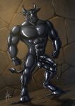 2021 abs absurd_res animal_genitalia animal_penis anthro balls black_balls black_body black_hooves black_horn black_latex black_penis black_tail bovid bovine cattle dated equine_genitalia equine_penis erection front_view full-length_portrait genitals hi_res hooves horn hornet_(hornetv2) hufnaar inside latex latex_creature male male_anthro mammal medial_ring muscular muscular_anthro muscular_male nude pecs penis portrait solo standing tail
