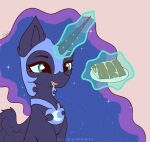 1_horn 2d_animation animated blue_hair blue_sclera bodily_fluids cake closed_smile dessert digital_drawing_(artwork) digital_media_(artwork) drooling equid equine eyelashes feathered_wings feathers female female_feral feral flat_colors food friendship_is_magic glowing glowing_horn hair hasbro hi_res highlights_(coloring) horn levitation magic mammal mouth_closed my_little_pony mythological_creature mythological_equine mythology nightmare_moon_(mlp) nnalyart paintstorm_(artwork) purple_body purple_highlights purple_horn purple_wings quadruped saliva smile solo sparkles sparkling_hair spiral_horn teal_eyes tongue tongue_out winged_unicorn wings
