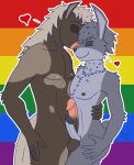 anthro azurgyn balls balls_rest brown_body brown_fur brown_hair digital_drawing_(artwork) digital_media_(artwork) duo equid equine erection eyes_closed femboy foreskin fur genitals glans grey_body grey_fur grey_hair hair hand_on_leg heart_symbol hi_res holding_partner horse humanoid_genitalia humanoid_penis lagomorph leporid lgbt_pride lgbt_pride_month male male/male mammal nude penis penis_against_chest pride_colors rabbit rainbow_flag rainbow_pride_flag rainbow_symbol retracted_foreskin romantic romantic_couple signature tail