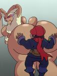  alpha_pok&eacute;mon anthro anthro_dominating_human big_breasts big_butt big_dom_small_sub breasts butt butt_crush butt_smother dominant dominant_anthro dominant_female duo eyelashes female female_dominating_male female_on_human glowing glowing_eyes hi_res huge_breasts huge_butt human human_on_anthro interspecies karasuyabai444 lagomorph larger_anthro larger_female leporid looking_back lopunny male male/female male_on_anthro mammal nintendo open_mouth open_smile pok&eacute;mon pok&eacute;mon_(species) pok&eacute;philia rei_(pokemon) size_difference smaller_human smaller_male smile smothering submissive submissive_human submissive_male video_games 