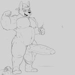 1:1 5_fingers absurd_res alcohol anthro balls barazoku beer beverage beverage_can big_balls big_penis bodily_fluids canid canine canis clothing digital_media_(artwork) drunk erection fingers flexing foreskin fox fur genitals growth hat headgear headwear hi_res huge_balls huge_penis humanoid_genitalia humanoid_penis hyper hyper_balls hyper_genitalia hyper_penis looking_at_viewer male mammal monochrome muscular muscular_male nipples nude open_mouth penis satechi(oc) satechimain simple_background solo strength substance_intoxication sweat sweatdrop tongue trash vein veiny_balls veiny_penis