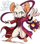 2026 3_toes action_pose anthro barefoot beezii blush blush_lines bodily_fluids bottomless bottomless_anthro bottomless_female clothed clothing digital_drawing_(artwork) digital_media_(artwork) eyelashes feet female female_anthro fur hairless_tail hi_res holding_object holding_weapon jacket mammal mina_(mina_the_hollower) mina_the_hollower mouse murid murine nervous nervous_smile notched_ear paws plantigrade pose rodent smile solo sweat toes topwear weapon whip white_body white_fur yacht_club_games
