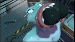absurd_res amphibian anthro big_butt big_tongue black_border bodily_fluids border butt duo female forced frog frog_(petruz) halo_(series) hi_res human kylebobby male male/female mammal microsoft oral_vore saliva size_difference spartan_(halo) tongue vore wet wrapping_around xbox_game_studios