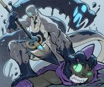 2026 5_fingers 5_toes 6:5 absurd_res action_pose anthro barefoot big_breasts blue_sclera breasts ceehaz claws clenched_teeth convenient_censorship domestic_cat duo feet felid feline felis female finger_claws fingers glowing glowing_eyes glowing_mouth green_sclera hi_res holding_melee_weapon holding_object holding_polearm holding_spear holding_weapon imminent_death laya-ka_(ceehaz) magic magic_user mammal melee_weapon muscular muscular_anthro muscular_female nude nude_anthro nude_female pinned pinned_by_foot pinned_to_ground polearm pose reptile scalie smile snake spear teeth toe_claws toes venom weapon
