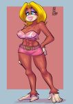 2026 anthro ape big_breasts breasts candy_kong clothed clothing donkey_kong_(series) eyelashes feet female half-closed_eyes hand_on_hip haplorhine hi_res insomniacpen kong lips long_eyelashes mammal narrowed_eyes nintendo nipple_outline prehensile_feet primate skimpy solo standing thick_lips thick_thighs toes wide_hips