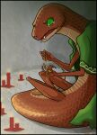 2022 5_fingers ambiguous_gender anthro arms_bent bent_legs biped black_border bodily_fluids border candle cape claws clothing colored contiguous_snout crying digital_drawing_(artwork) digital_media_(artwork) elden_ring female_(lore) fingers fire fromsoftware green_cape green_clothing green_eyes grey_background holding_jewelry holding_necklace holding_object jewelry legged_snake line_art lit_candle long_neck looking_down manserpent necklace nude open_mouth orange_body orange_scales orangecocoart red_candle reptile sad scales scalie shaded shadow sharp_teeth simple_background sitting snake snout soft_shading solo tail tapering_tail tears teeth thick_tail torn_clothing ventral_scales watermark zorayas