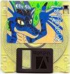 absurd_res anthro anubis_studios badge blizzard_entertainment dracthyr dragon european_mythology floppy_disk hi_res horn horn_jewelry jewelry kyanathal male mythological_creature mythological_scalie mythology pupils scalie slit_pupils solo warcraft western_dragon wing_ring wings
