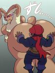  &lt;3 alpha_pok&eacute;mon anthro anthro_dominating_human big_breasts big_butt big_dom_small_sub breasts butt butt_crush butt_smother dominant dominant_anthro dominant_female duo eyelashes female female_dominating_male female_on_human glowing glowing_eyes hi_res huge_breasts huge_butt human human_on_anthro interspecies japanese_text karasuyabai444 lagomorph larger_anthro larger_female leporid looking_back lopunny male male/female male_on_anthro mammal nintendo open_mouth open_smile pok&eacute;mon pok&eacute;mon_(species) pok&eacute;philia rei_(pokemon) size_difference smaller_human smaller_male smile smothering submissive submissive_human submissive_male text translation_request video_games 