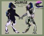 3_fingers 3_toes albinoalloart alien anthro arm_feathers arm_tuft armor avian avian_caruncle beak black_body black_feathers blue_body blue_feathers bodysuit breasts claws clothing colored digitigrade english_text face_covered feather_hair feathered_crest feathers feet female finger_claws fingers flat_chested full_armor glowing glowing_eyes gradient_feathers grey_body grey_scales gun halo_(series) head_crest headgear helmet hi_res kig-yar microsoft model_sheet needler non-mammal_breasts pink_eyes pseudo_hair pupils purple_sclera ranged_weapon scales scalie sharp_teeth simple_background skinsuit slit_pupils small_breasts solo spurs standing t'vaoan teeth text tight_clothing toe_claws toes tuft void_specialist weapon xbox_game_studios