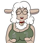1:1 2_frame_animation 67 amarach_(vtuber) animated anthro bell bell_collar bovid breast_grab breasts caprine collar dogytomorrow eyewear female fur glasses hand_on_breast mammal meme sheep simple_animation solo wool_(fur)