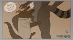 2026 anthro athletic athletic_anthro athletic_male backwards_baseball_cap backwards_hat balls baseball_cap big_penis blush blush_lines bodily_fluids brown_body brown_fur cartoon_network clothing collared_shirt dialogue don_(regular_show) doug_shablowski duo english_text erection fellatio fur genital_fluids genitals hand_on_head hand_on_hip hand_on_leg hand_on_thigh hat head_tuft headgear headwear heart_symbol hi_res leaking_precum male male/male mammal muscular muscular_anthro muscular_male mustelid nude oral otter penile penis precum procyonid raccoon raised_leg regular_show saliva saliva_on_penis sex shirt shtarfish size_difference speech_bubble standing standing_sex text topwear tuft