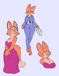  anthro big_breasts breasts canid canine clothing diane_foxington dreamworks female fox fur hi_res ka&#039;zar looking_at_viewer mammal paws simple_background solo the_bad_guys thick_thighs 