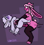 accessory ahegao animal_humanoid anthro anthro_on_anthro bell bell_collar blush breasts buckteeth chinchilla chinchillid clothing collar crazy_eyes deedee_(woxhex) demon digitigrade duo female femboy fleshlight_position floppy_ears fluffy fluffy_tail fur genderfluid_(lore) genitals grin gynomorph hair headband heart_eyes heart_symbol horn humanoid intersex intersex/female knot knotted_penis lagomorph lagomorph_humanoid legwear leporid leporid_humanoid long_ears looking_pleasured male male/female mammal mammal_humanoid motion_lines paws penetration penis pink_body pink_fur pink_hair pink_skin purple_eyes purple_tongue rabbit rabbit_ears rabbit_humanoid red_eyes rodent rough_sex seven_deadly_sins sex shortstack shortstack_female size_difference smaller_female smaller_penetrated smile stand_and_carry_position standing standing_sex tail tail_motion tailwag teeth thigh_highs thrusting tongue white_body white_fur white_skin wide_eyed woxhex587