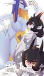  absurd_res anthro big_breasts blush bovid breasts caprine dragon duo featureless_crotch female fur hair hi_res horn lyinart mammal nipples nude sheep simple_background text 