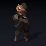 1:1 alternative_fashion anthro big_ears bovid caprine chain_jewelry chest_tuft clothing curved_horn enoch_(undeadkitty13) eyeshadow femboy fingerless_gloves fishnet_clothing gloves goth hand_on_hip handwear hi_res hooves horn makeup male mammal neck_tuft sheep smug_face solo tail tuft undeadkitty13