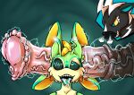 alien all_the_way_through animal_genitalia animal_penis anthro avali bodily_fluids drooling duo ear_penetration electric_shock electricity electrocution equine_genitalia equine_penis generation_5_pokemon genitals hi_res interspecies male male/male mango_(mango_margs) mango_margs nintendo penetration penile penile_penetration penis pokemon pokemon_(species) pokephilia saliva size_difference zebstrika