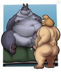 2026 5:6 absurd_res anal anal_penetration anthro balls barefoot beard bed belly big_belly blush bovid butt caprine claws colored digital_drawing_(artwork) digital_media_(artwork) duo erection facial_hair feet fur furniture genitals gorochuinboxers hair hi_res humanoid_genitalia humanoid_penis lifewonders male male/male male_penetrated male_penetrating male_penetrating_male mammal moobs navel neck_tuft nipples nude obese oliver_baaple on_bed overweight overweight_anthro overweight_male penetration penile penile_penetration penis penis_in_ass sex sheep simple_background tail teeth tokyo_afterschool_summoners tsathoggua_(tas) tuft