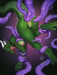 anal anal_penetration anthro anus areola ariannafray_pr arimah biped breasts butt double_anal double_penetration dragon female female_penetrated genitals green_body hi_res mythological_creature mythological_scalie mythology nipples non-mammal_breasts nude penetration purple_tentacles restrained restrained_by_tentacles scalie sex solo tail tentacle_in_ass tentacle_penetration tentacle_sex tentacles vulva