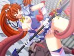  1girl 2000s_(style) bestiality blush bow bow_panties breasts censored closed_eyes clothing_aside elixir_lime game_asset gloves jewelry long_hair magical_girl mahou_senshi_(series) mahou_senshi_elixir_knights medium_breasts monster mosaic_censoring nipples non-web_source official_art open_mouth oral panties panties_aside polearm ponytail rape ring saitou_natsuki saliva self-datamine skirt smile solo tachibana_arisu_(mahou_senshi) tentacle_sex tentacles thighhighs underwear vaginal variant_set visual_novel_cg weapon zoophilia 