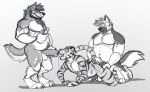 all_fours animal_genitalia animal_penis anthro anthro_on_anthro balls beard belly big_belly bodily_fluids canid canine canis cum cum_in_mouth cum_inside cum_on_back cum_on_face domestic_dog electronics eyes_closed facial_hair felid feline_genitalia feline_penis foreskin fur genital_fluids genitals german_shepherd grin group group_sex hair herding_dog holding_object holding_penis holding_phone hufnaar hufnaar_(character) humanoid_genitalia humanoid_penis husky kneeling lesterhusky male male/male male_anthro mammal markings monochrome narrowed_eyes nordic_sled_dog nude open_mouth overweight overweight_anthro overweight_male pantherine pastoral_dog penis phone pubes reirun sex short_hair simple_background sketch smile spitz standing striped_arms striped_body striped_fur striped_legs striped_markings striped_tail stripes tail tail_markings tapering_penis threesome tiger tongue tongue_out trio