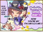  1girl alternate_language animal_ears artist_request back_bow black_hat blanket blue_bow blue_bowtie blue_shirt blunt_bangs bow bowtie braid braided_hair_rings brooch brown_hair brown_shoes colorful_background commentary cygames dreaming ear_covers ears_through_headwear english_commentary eyelashes eyes_visible_through_hair flat_chest floating floating_clothes floating_hair frilled_skirt frills game_asset hair_rings halftone halftone_background hat high-waist_skirt highres horse_ears horse_girl horse_tail horseshoe_ornament jewelry light_blush light_particles long_hair lying magic miniskirt multiple_views official_art on_back one_eye_closed open_mouth outline pillar pleated_skirt purple_eyes purple_hat sailor_collar school_uniform shirt shoes sidelocks skirt smile snapping_fingers speech_bubble star_(symbol) sweep_tosho_(umamusume) tail thighhighs thought_bubble tracen_school_uniform tsurime twintails two-sided_fabric two-sided_headwear two-tone_shirt umamusume under_covers white_outline white_sailor_collar white_shirt white_skirt white_thighhighs witch_hat 